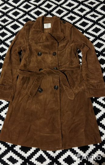 Вельветовый тренч H&M винтаж