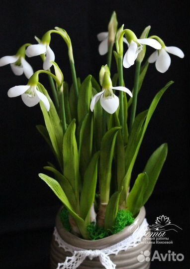 Подснежники из холодного фарфора