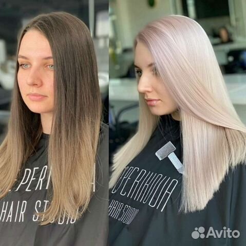 Сложное окрашивание волос модели