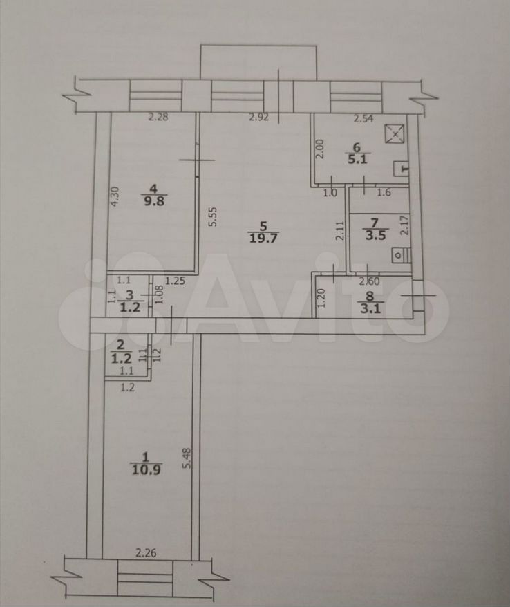 3-к. квартира, 54,5 м², 4/4 эт.