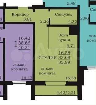 Квартира-студия, 38 м², 5/20 эт.