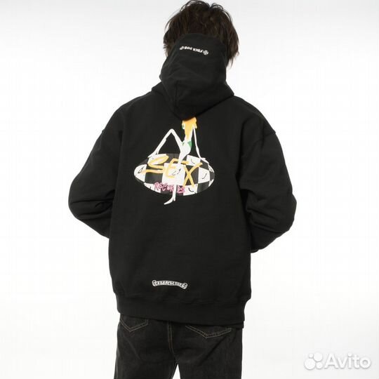 Худи Chrome Hearts sex records черное