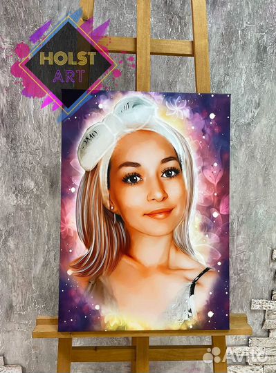 Портрет по фото на холсте