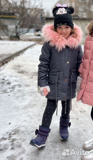 Парка для девочки с натуральным мехом