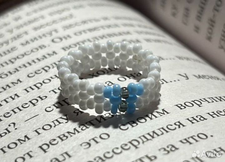 Кольцо бабочка из бисера