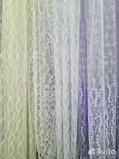 Тюль с вышивкой, готовые комплекты