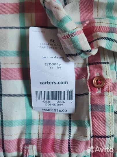 Платье carters оригинал 5Т