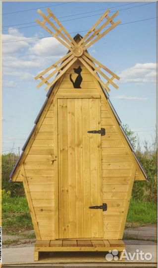 Дачный туалет с декором и установкой атя 513