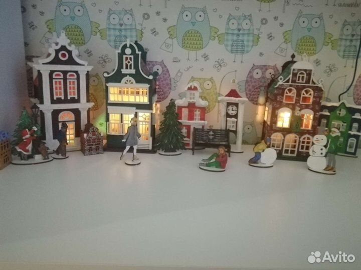 Голландский домик светильник, чайный домик