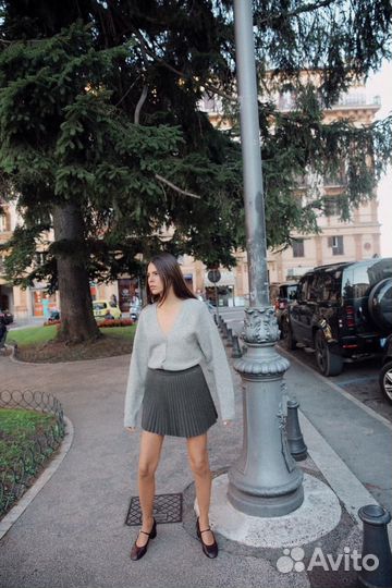 Кожаные туфли zara с ремешком