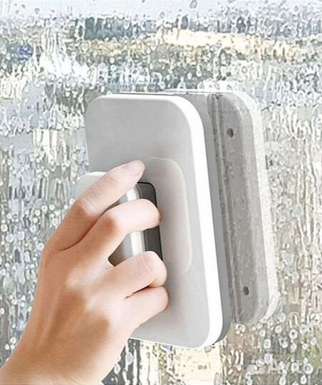 Магнитная щетка для мытья окон двойная 3-10мм