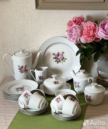Сервиз чайный Роза Kahla GDR Винтаж