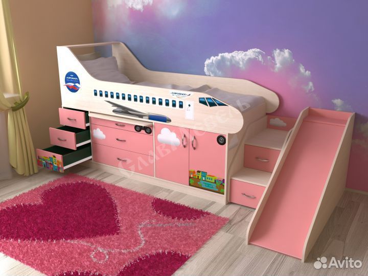 Кровать Самолет детская. Новая. Любые цвета