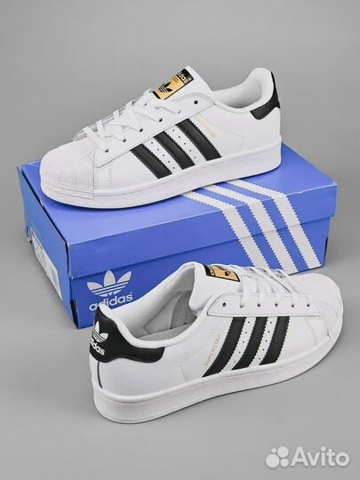 Кроссовки Adidas Originals Superstar белые, натура