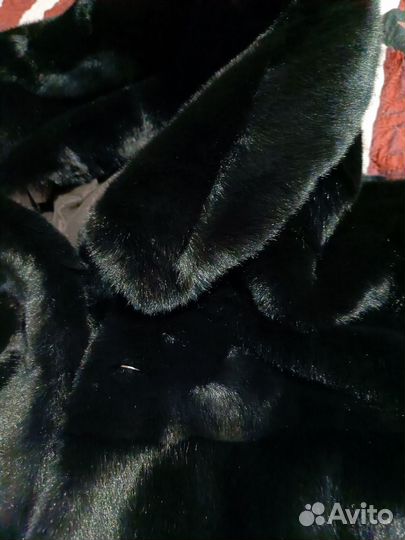 Шуба эко норка черная