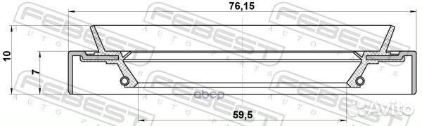 Сальник ступицы колеса перед прав/лев 95HDS