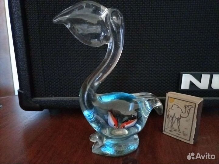 Стеклянная фигурка, Пеликан 16см