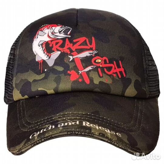 Кепка, бейсболка Crazy Fish Camo Original XL