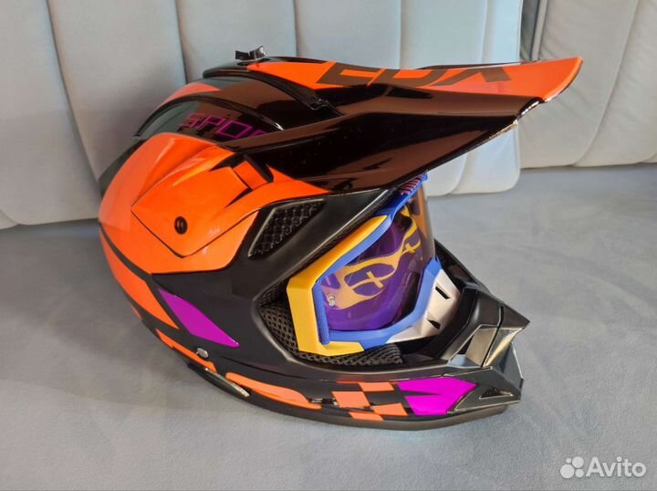 Шлем + очки для Мотокросса, Квадроцикла, Эндуро