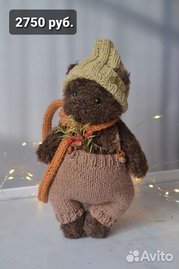 Вязаный мишка тедди под заказ