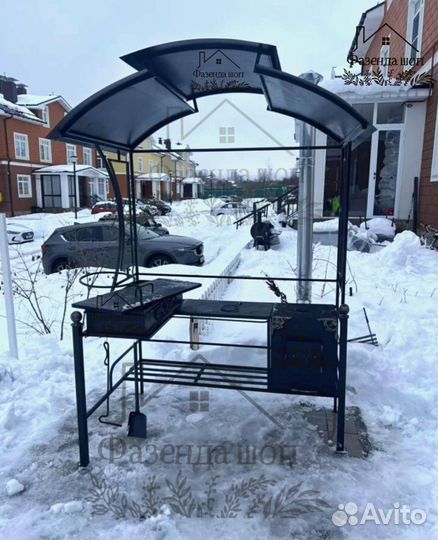 Мангал с печью под казан