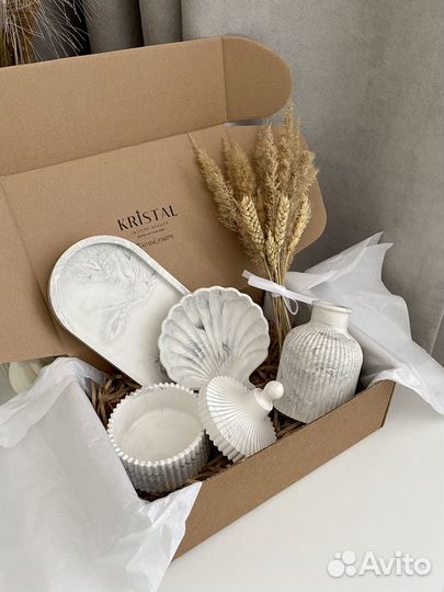 Подарочный набор свечи гипсовый декор