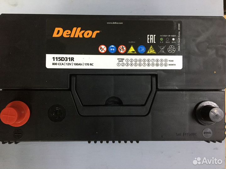 Аккумулятор 100ач delkor на SsangYong