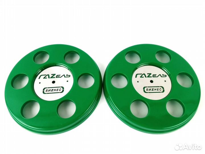 Колпаки зелёные на Газель Бизнес нержавейка 2шт