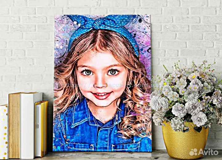 Портрет на холсте по фото (разные размеры)