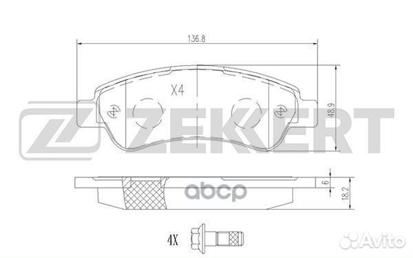 Колодки торм. диск. задн. Citroen Jumper (250)