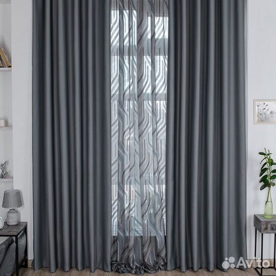 Блэкаут шторы Амадео графит