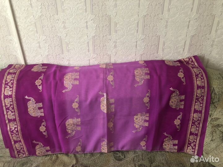 Парео (палантин) с золотыми слонами