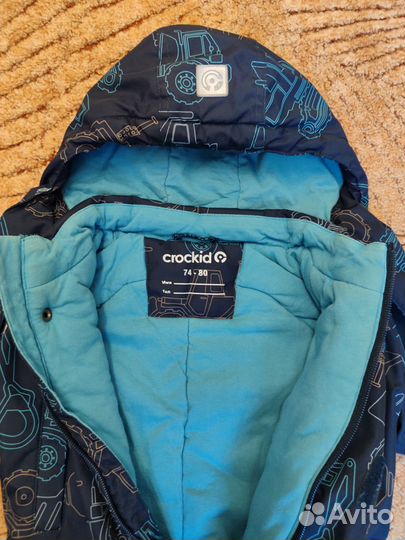 Зимний комбинезон crockid 74-80 + шапка шлем