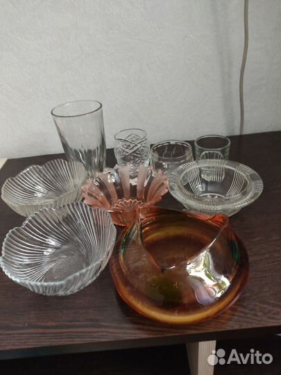 Посуда СССР цветное стекло