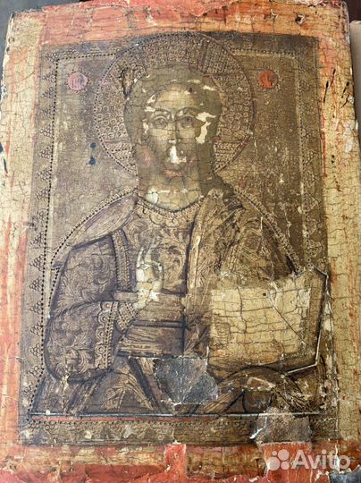 Икона старинная Господь вседержитель