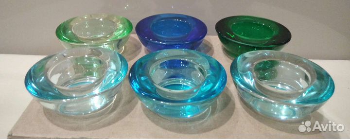 Подставки для свечей. Стекло. 6 шт