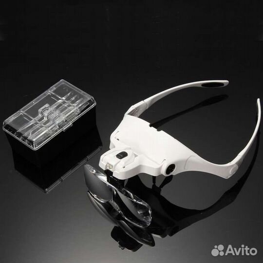 Налобная лупа / очки с подсветкой для точных работ