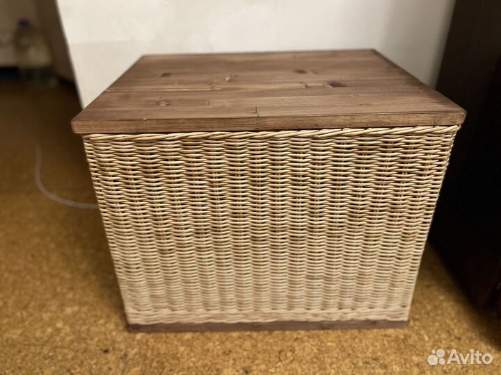 Плетёная корзина-сундук из эко лозы 50*40*40