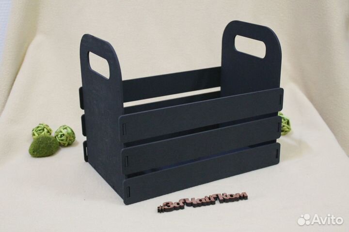 Деревянный ящик, чёрный 