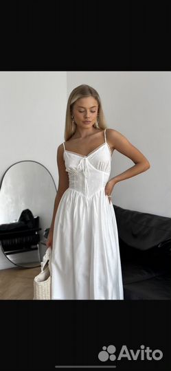 Летний сарафан миди с шитьем