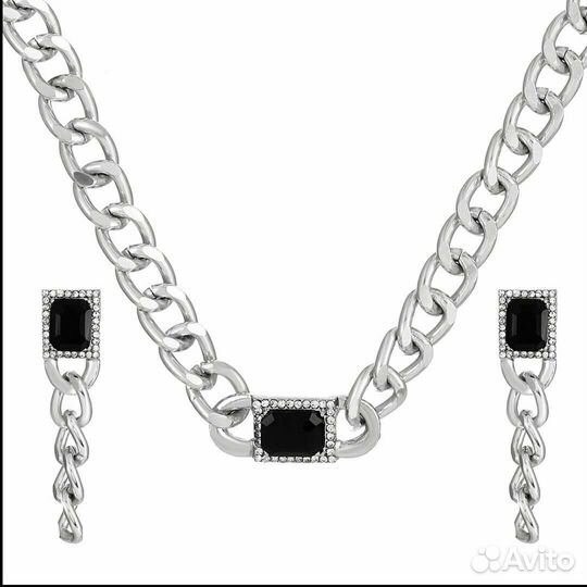 Цепочка с подвеской и серьги цепи