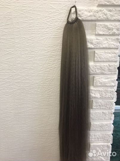 Волосы для наращивания шиньон хвост на резинке
