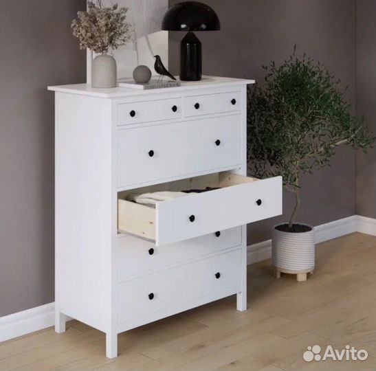 Комод 6 ящиков Хемнэс белый