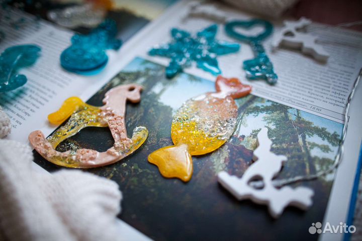 Ёлочные игрушки из эпоксидной смолы