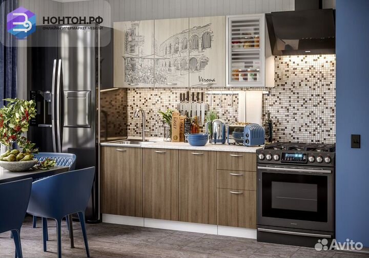 Кухня Контемп Принт 1.7 м фотопечать верона / ясен