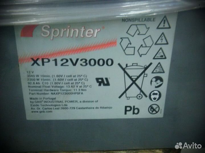 Батарея Sprinter XP12V3000акб к ибп 92 ам
