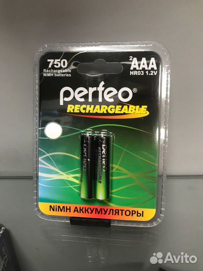 Аккумулятор AAA 750mAh 2шт Perfeo AAA750mAh/2BL Пл