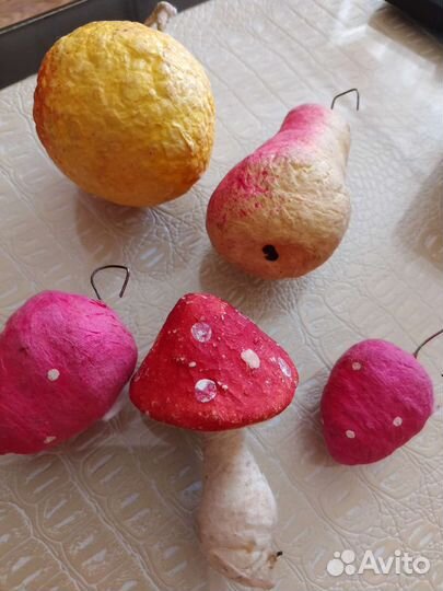 Ватные елочные игрушки СССР