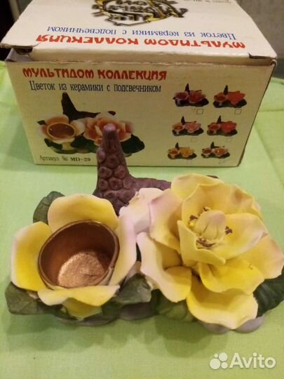 Подсвечник из керамики в коробке