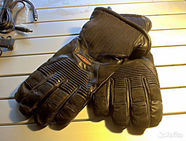Кожанные мотоперчатки HD с подогревом